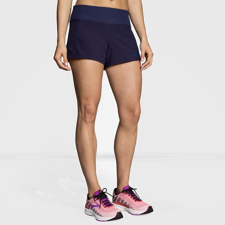 Brooks Women's Chaser 3 Running Shorts Singapore - Blue (74953-ESXI)